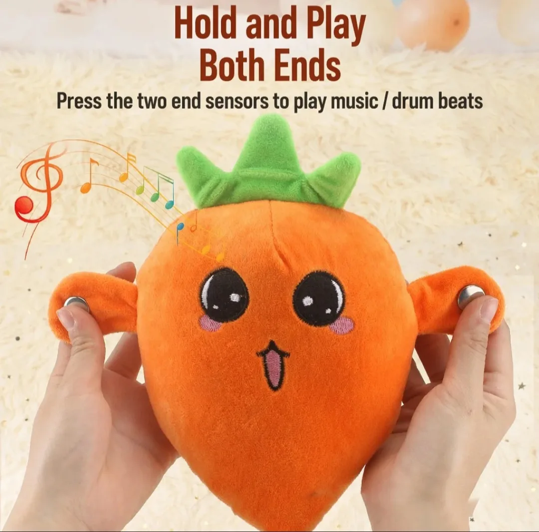 Interactive Musical Plush Fruit Toy Banana Strawberry Carrot Sensing Rhythm