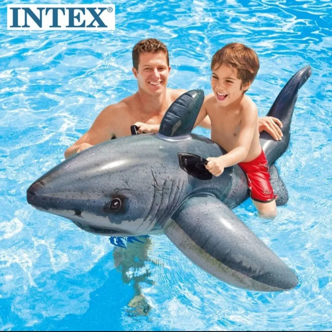 Intex 57525 Great White Shark Ride-on Children Toy with 2 Heavy Duty Handles