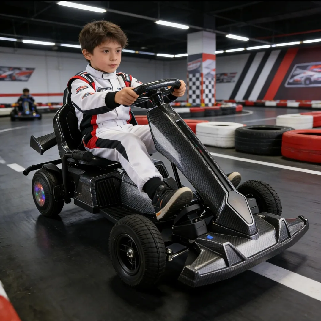 Adjustable Length 4 Wheel Electric Go Cart for Kids 36V Fast Go Kart