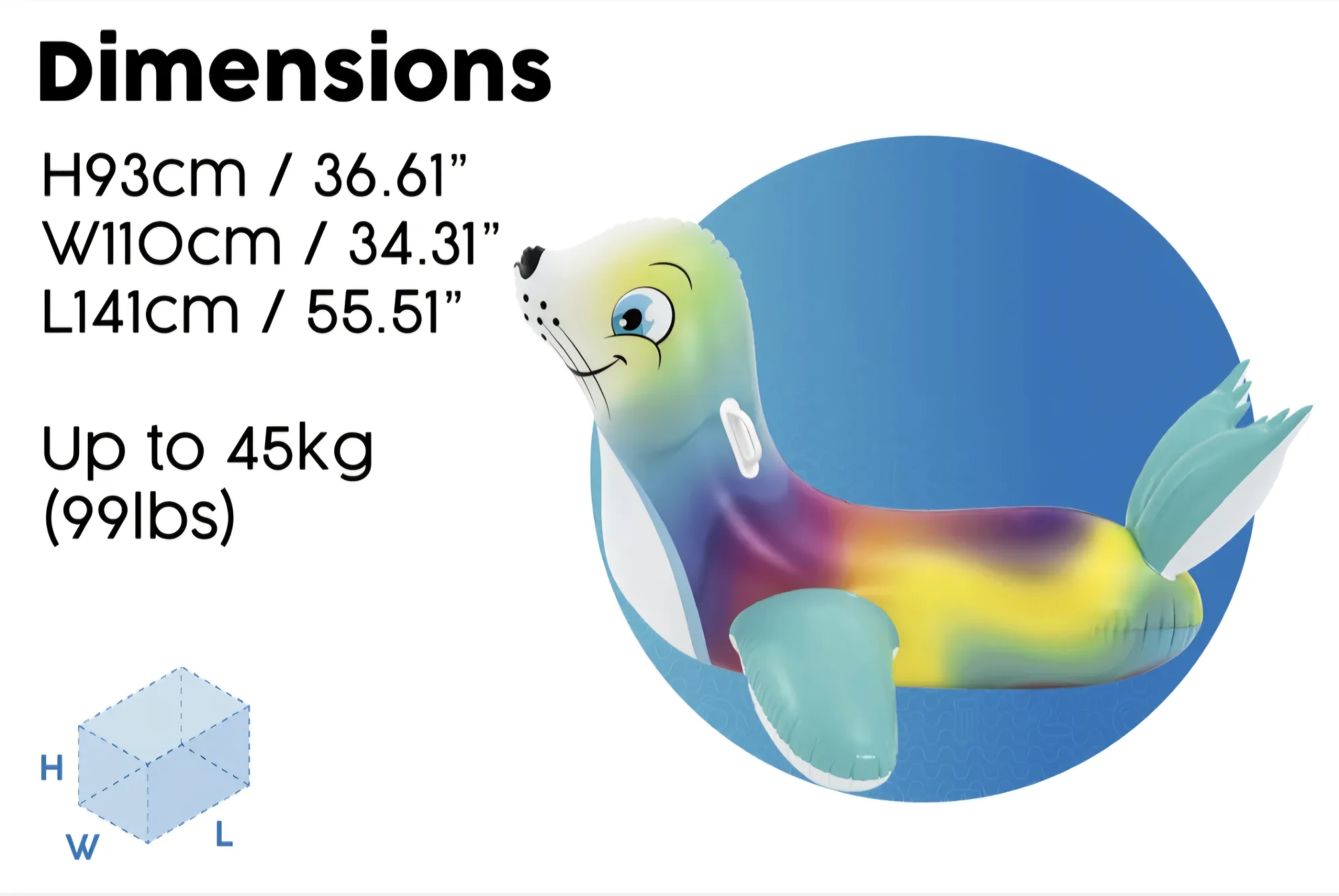 Inflatable Flash'N Splash Seal Ride On Pool Beach Float Toy