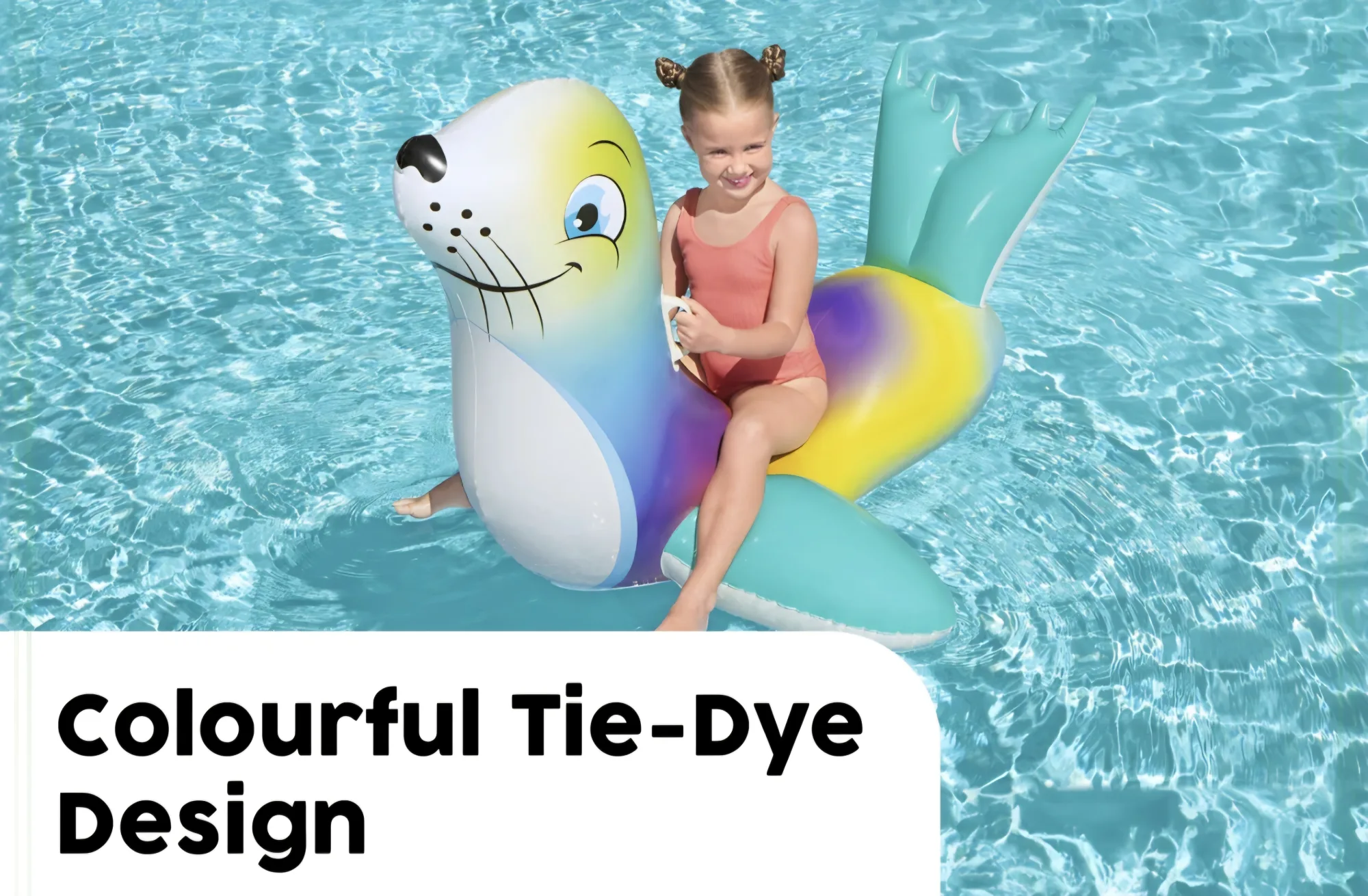 Inflatable Flash'N Splash Seal Ride On Pool Beach Float Toy